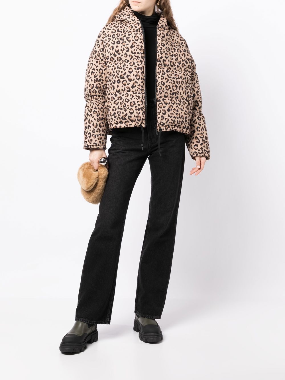 New SeasonYves Salomonleopard-print padded coat | Farfetch Global