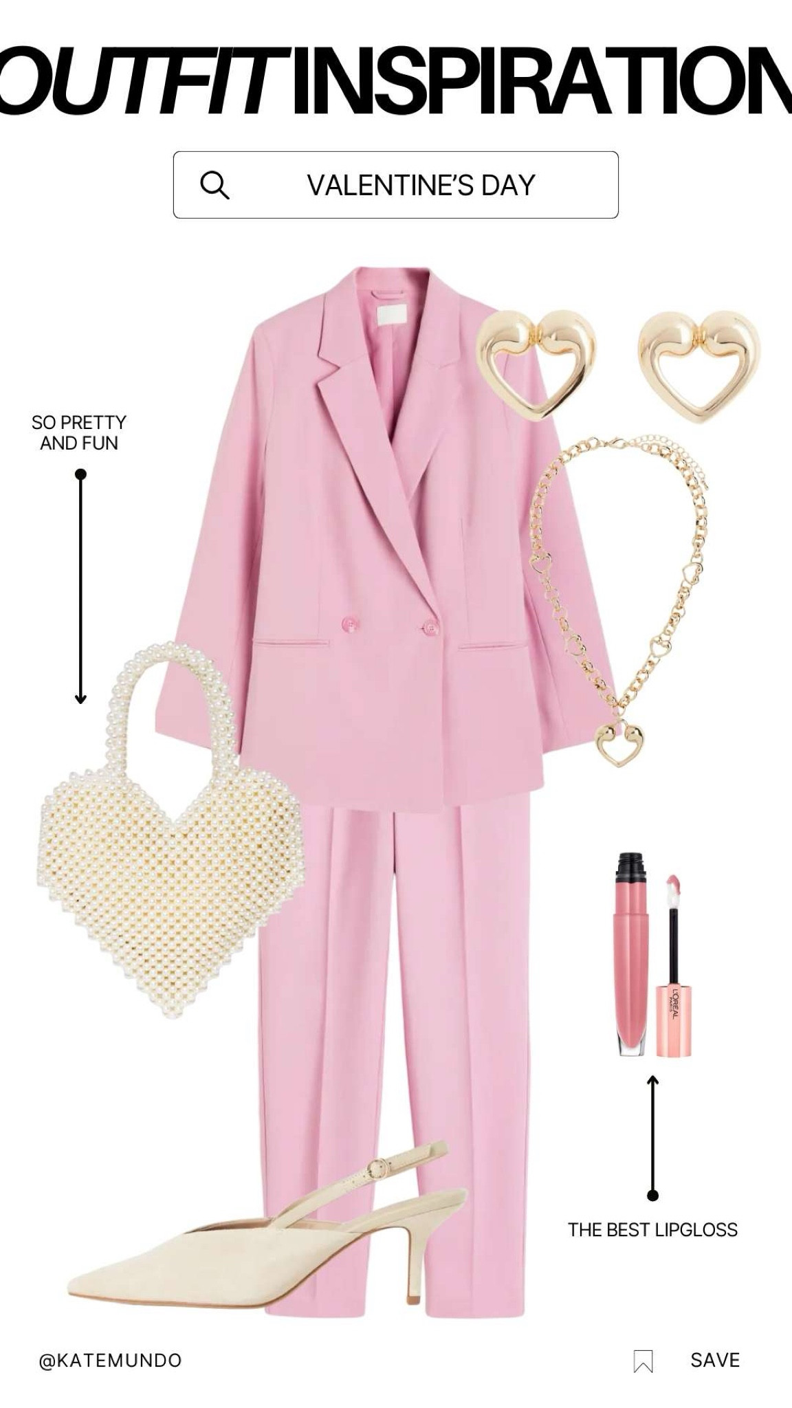 Valentine’s Day outfit inspiration. Date night. Galentines. Pink blazer. Pink pants. Suede Heels. Heart earrings. Heart necklace. Heart pearl bag  Going out. Dressy outfit. Style inspiration.

#LTKstyletip #LTKparties #LTKworkwear