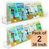 NIUBEE 2 -Packs Kids Acrylic Floating Bookshelf 36 Inch, Clear Bathroom Wall Floating Shelves, In... | Walmart (US)
