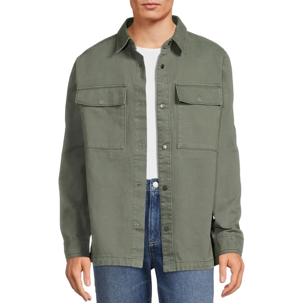 No Boundaries Men's Layering Shirt Jacket - Walmart.com | Walmart (US)
