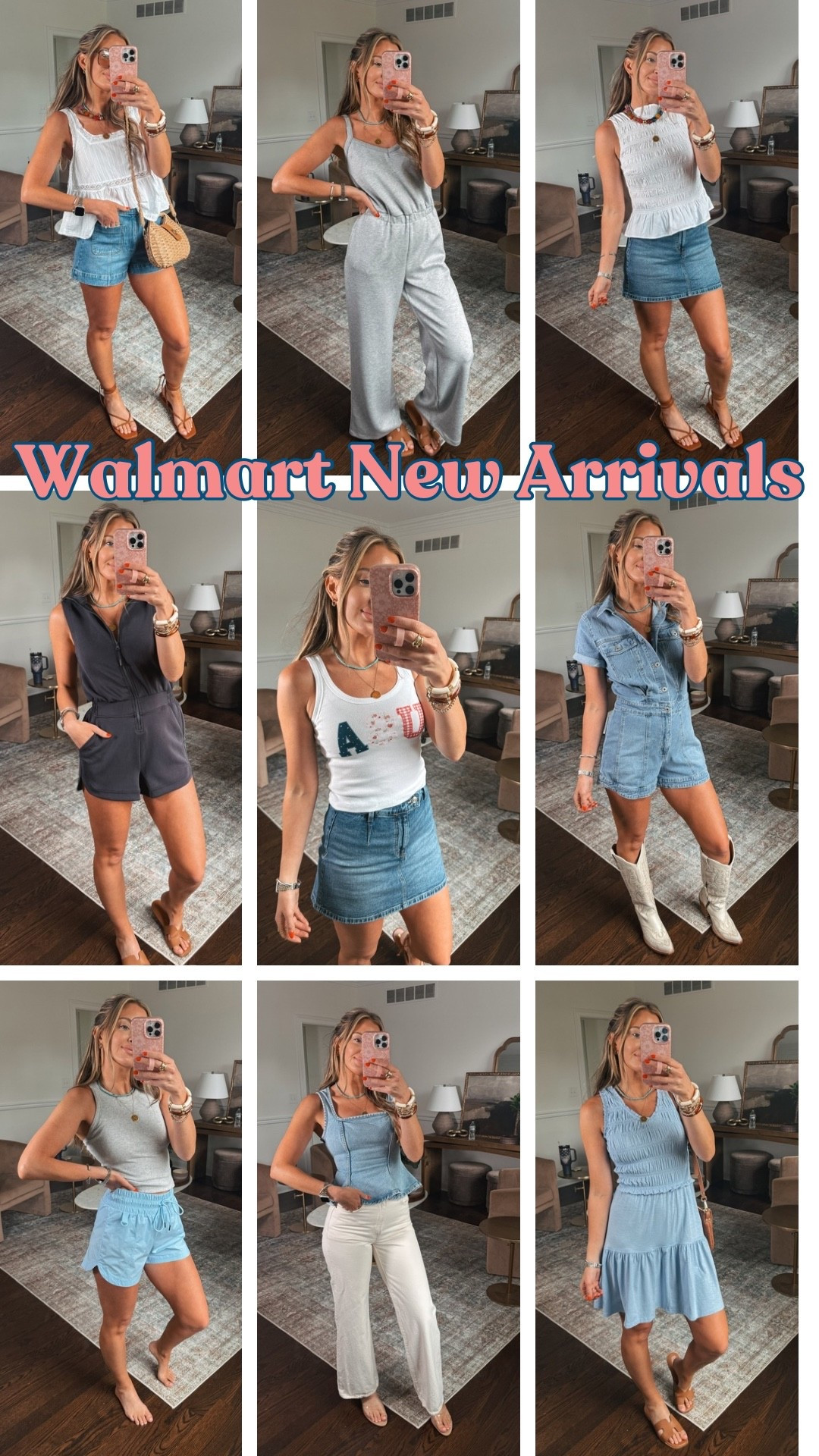 You guys these Walmart new arrivals for summer are SO GOOD! The denim shorts look so high end. A denim SKORT — seriously genius and such a cute fit! Loving the easy summer dress and denim romper for a country concert outfit idea! 

#summeroutfitideas #countryconcertoutfit #elevatedcasual #everydayoutfits