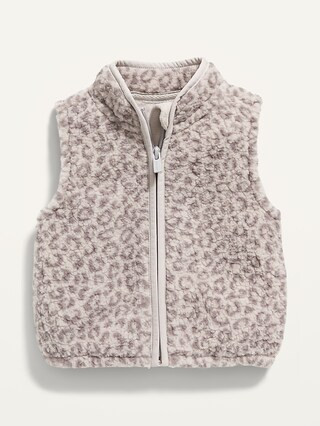 Unisex Leopard-Print Sherpa Vest for Baby | Old Navy (US)
