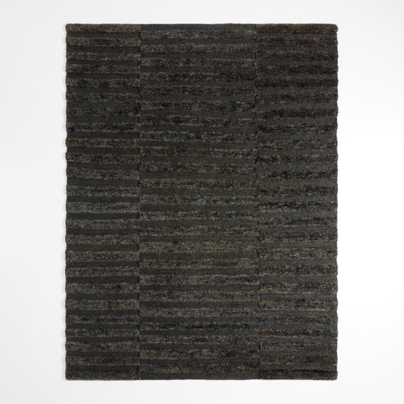 Oaxaca Jute Hand-Knotted Black Area Rug 8'x10' | Crate & Barrel | Crate & Barrel