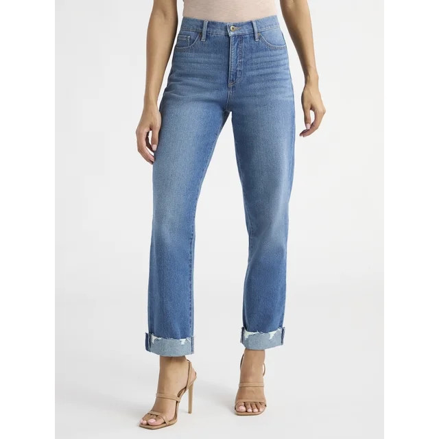 Sofia Jeans Women's Beatrix Relaxed Boyfriend Mid Rise Jeans, Sizes 0-20 | Walmart (US)