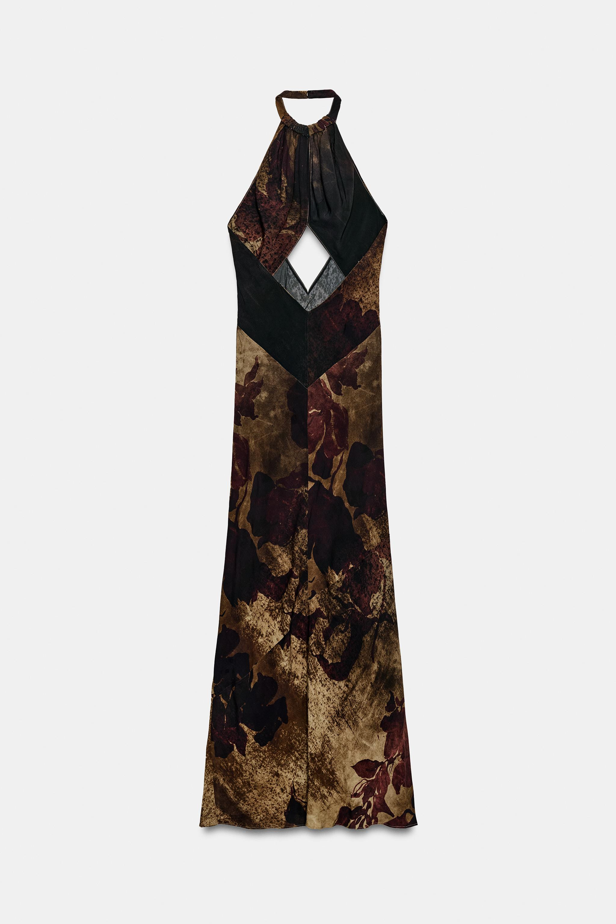 Model height: 179 cmZARA WOMAN COLLECTIONDress crafted from viscose. Featuring a halter neckline ... | Zara UK