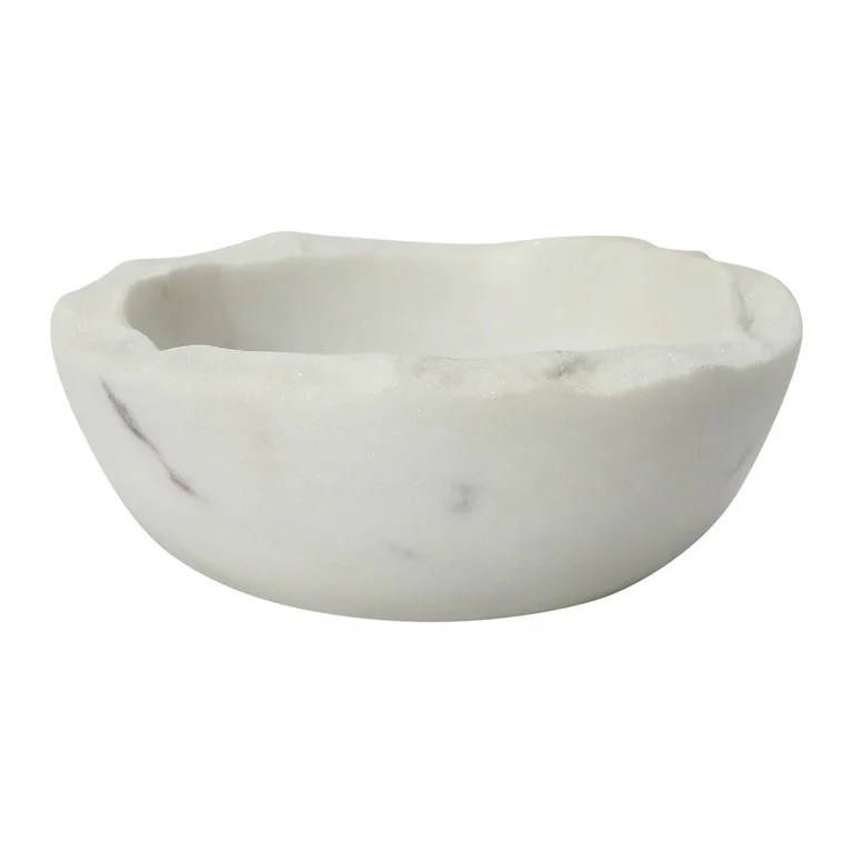 Bloomingville Bloomingville Marble Bowl with Raw Edge, White | Walmart (US)