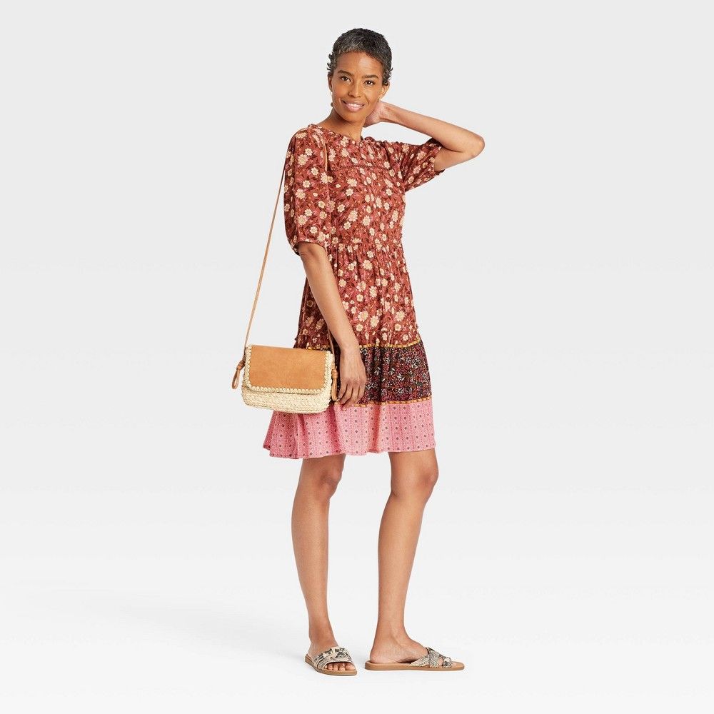 Woen's Elbow Sleeve Tiered Babydoll Dress - Knox Rose™ | Target