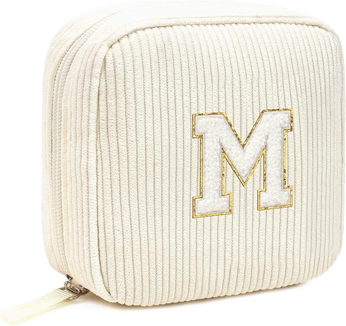 LETGO Birthday Gifts for Women Small Personalized Initial Monogram Makeup Bag,Preppy Corduroy Mak... | Amazon (US)