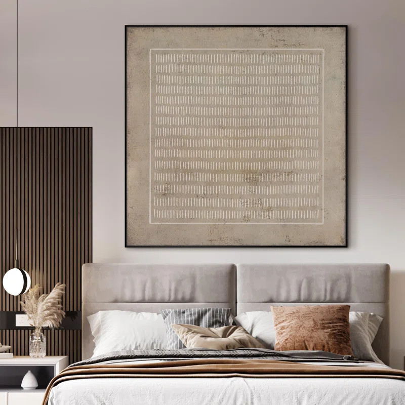 Abstract Rustic Geometric Line Patter Illustrations Extra Large Framed Wall Art Print Decor | Wayfair North America