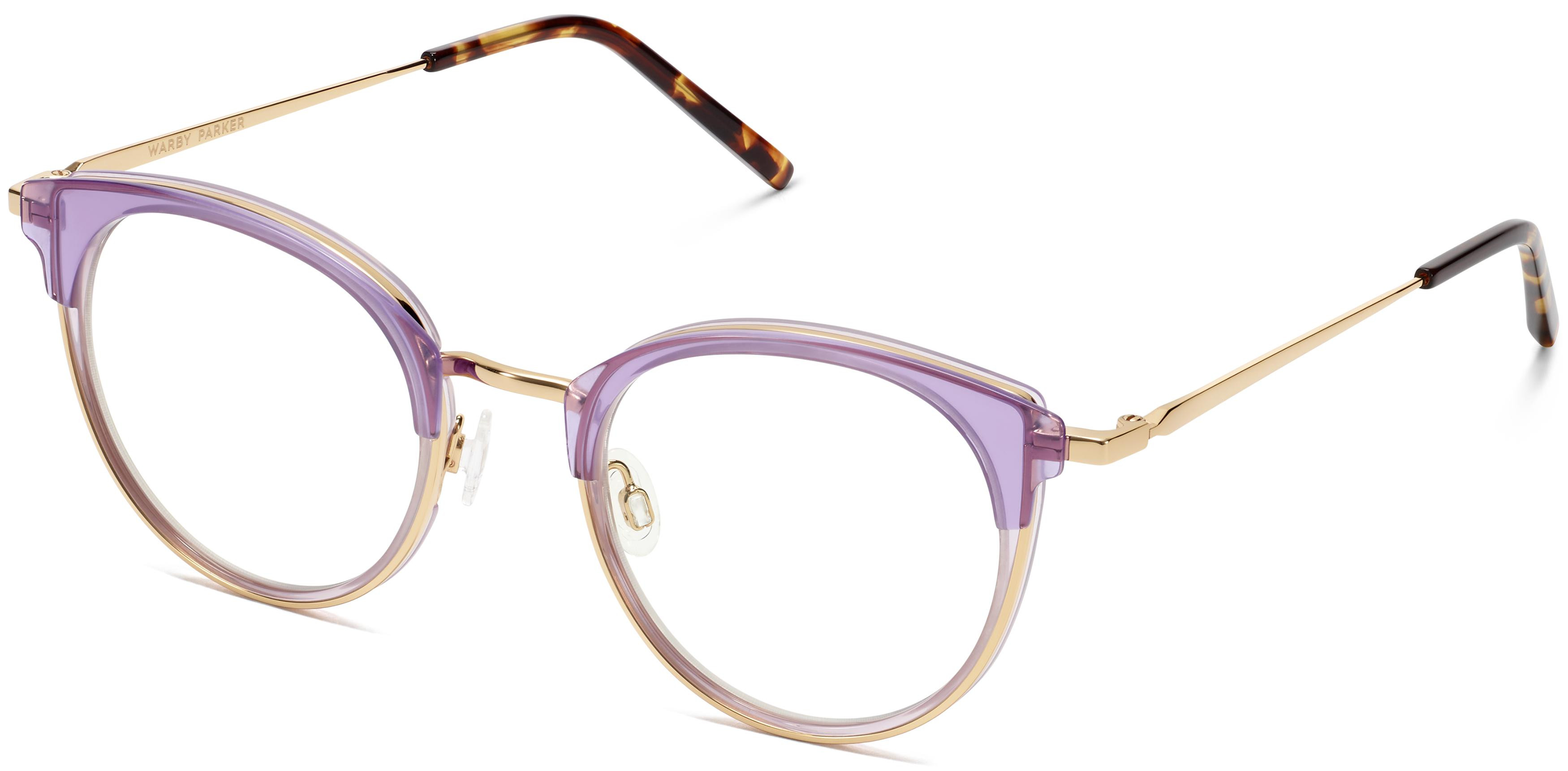 Angelise Eyeglasses in Layered Plum Crystal with Polished Gold | Warby Parker | Warby Parker (US)