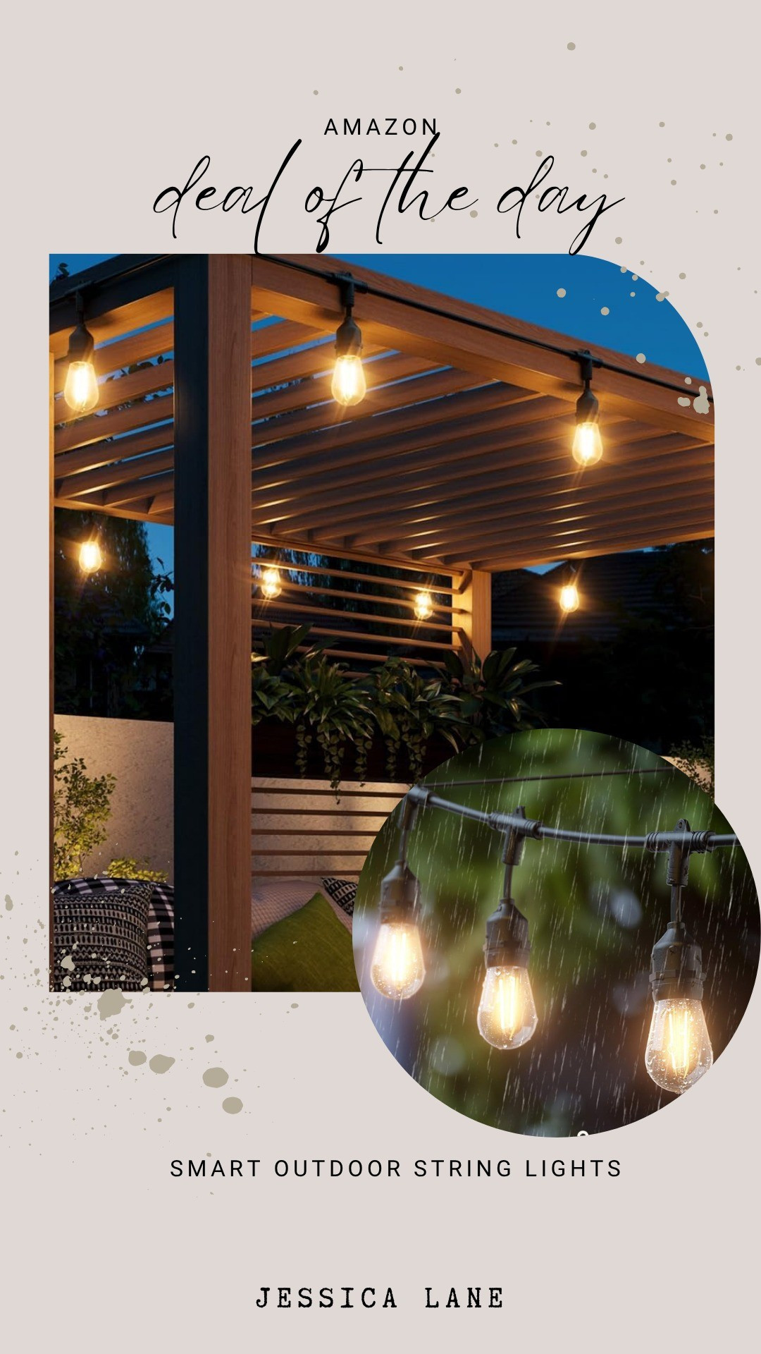 Elevate your outdoor space with these smart string lights that withstand the elements. They are perfect for adding a warm glow to your patio or pergola.#amazonhome #outdoordecor #patioideas #amazonfinds

#LTKSaleAlert #LTKHome #LTKSeasonal
