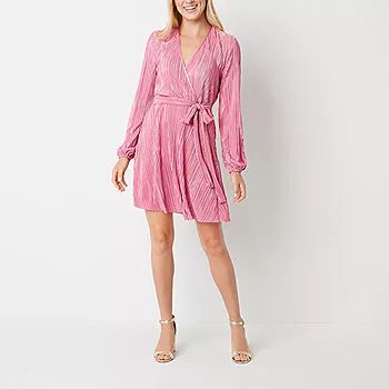 new!Melonie T Long Sleeve Fit + Flare Dress | JCPenney
