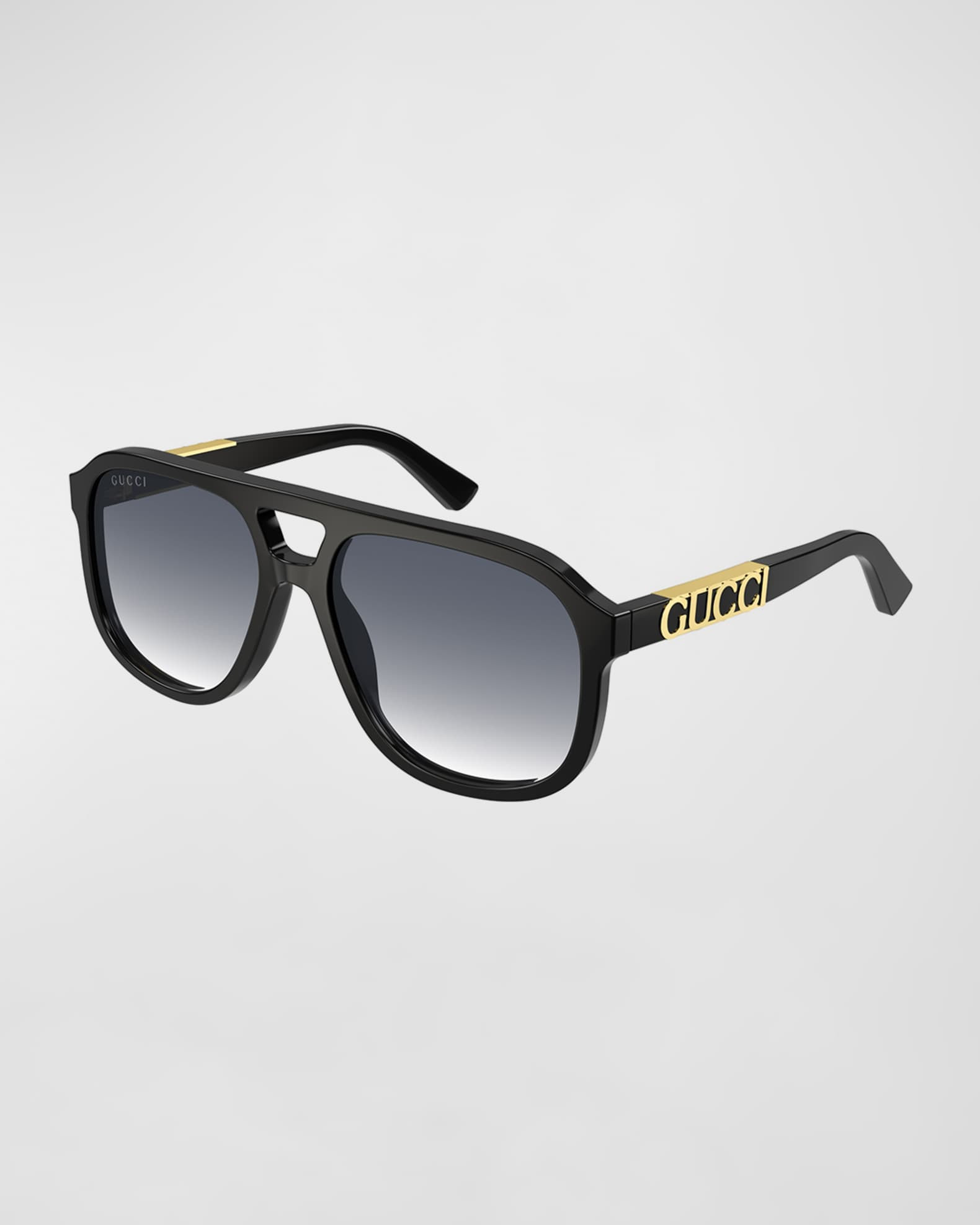 Logo Embellished Acetate Aviator Sunglasses | Neiman Marcus
