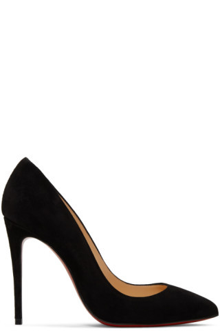 Black Suede Pigalle Heels | SSENSE