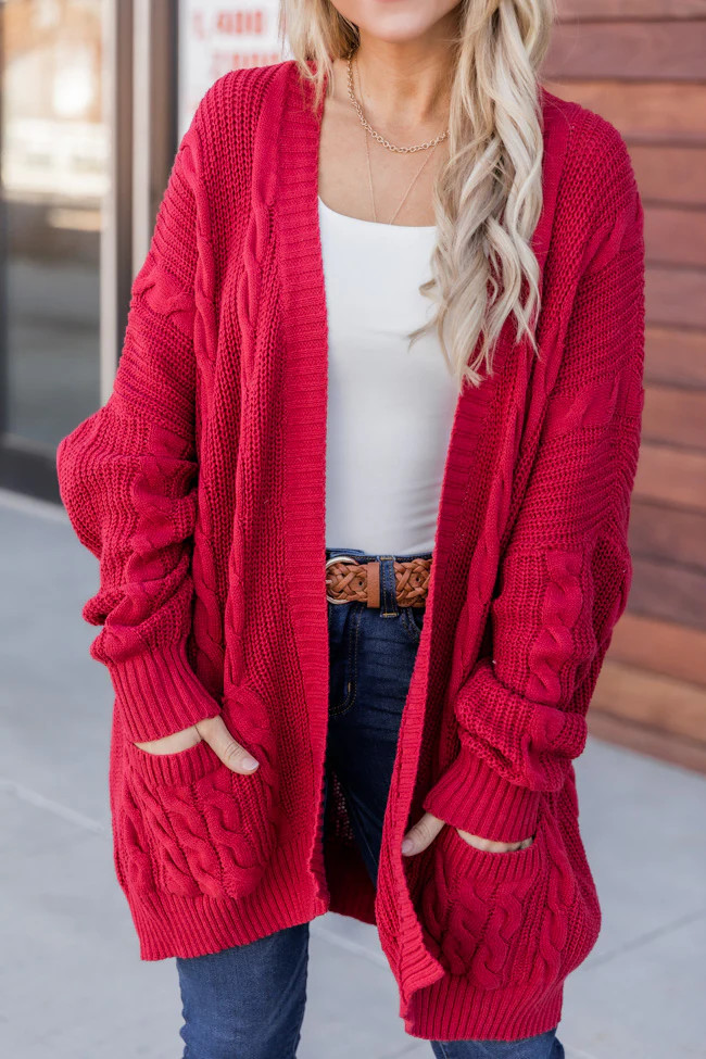 Won't Change My Heart Red Cardigan | The Pink Lily Boutique