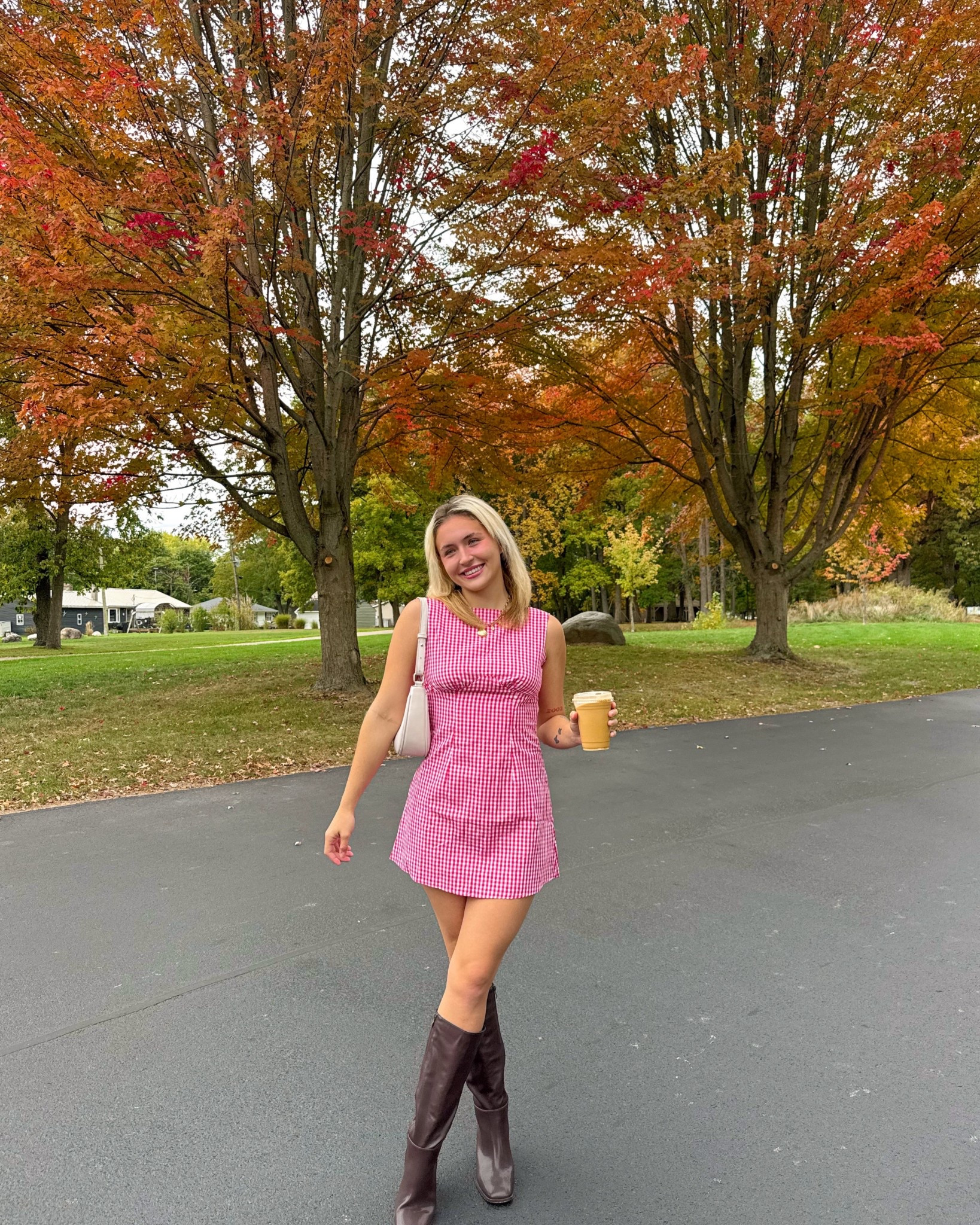 the cutest red gingham dress and brown boots for fall 🍁☕️🍂✨

#LTKStyleTip #LTKSeasonal #LTKFindsUnder50