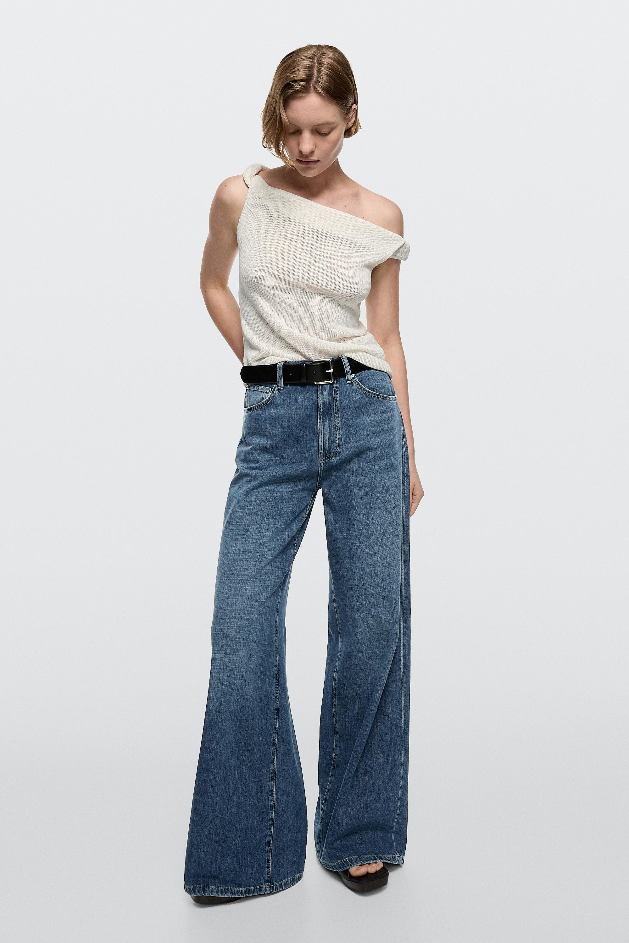 High-waist wide-leg jeans | Massimo Dutti US