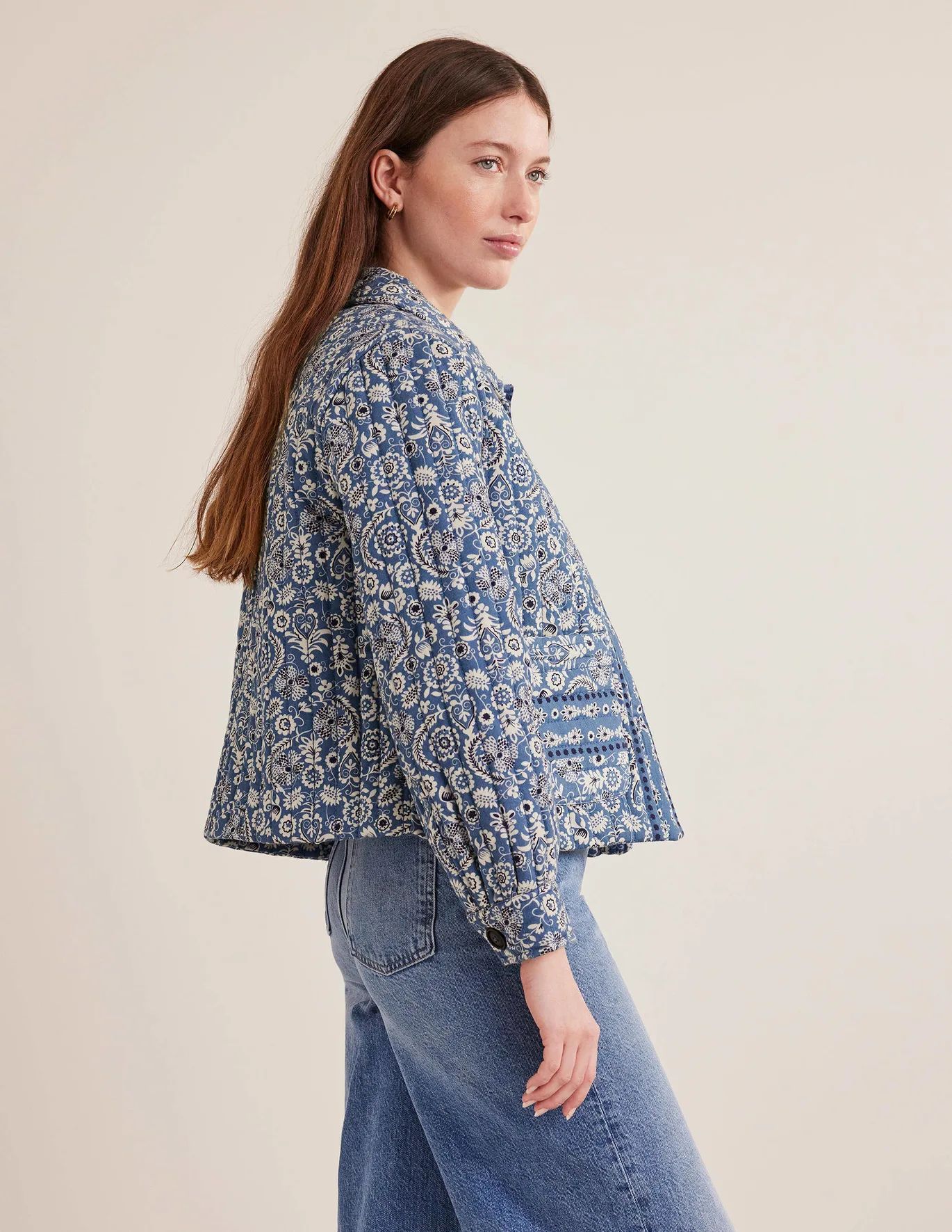 Quilted Printed Jacket - Blue Paisley Print | Boden UK | Boden (UK & IE)