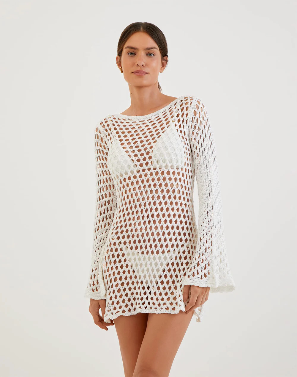 Knit Belle Short Cover Up - Off White | ViX Swimwear