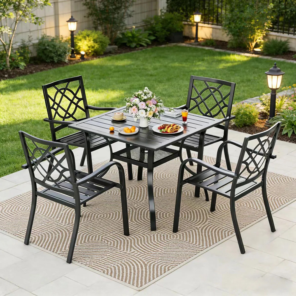 Jayc 4 - Person Patio Dining Set with Square Table | Wayfair North America