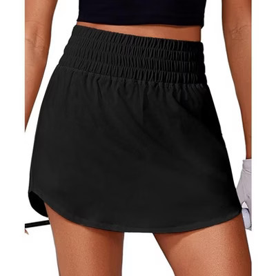 Pinspark Golf Skirts for Women High Elastic Waisted Athletic Skort 2 Pockets Curved Hem Tennis Skirt for Pickleball Workout Black XS | Target