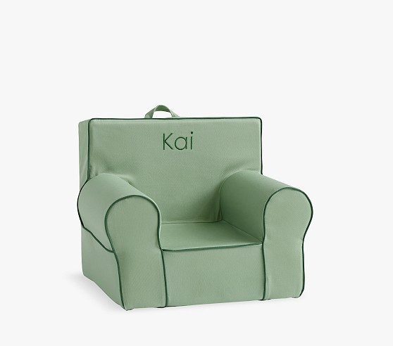 Anywhere Chair®, Sage Twill with Forest Green Piping | Pottery Barn Kids