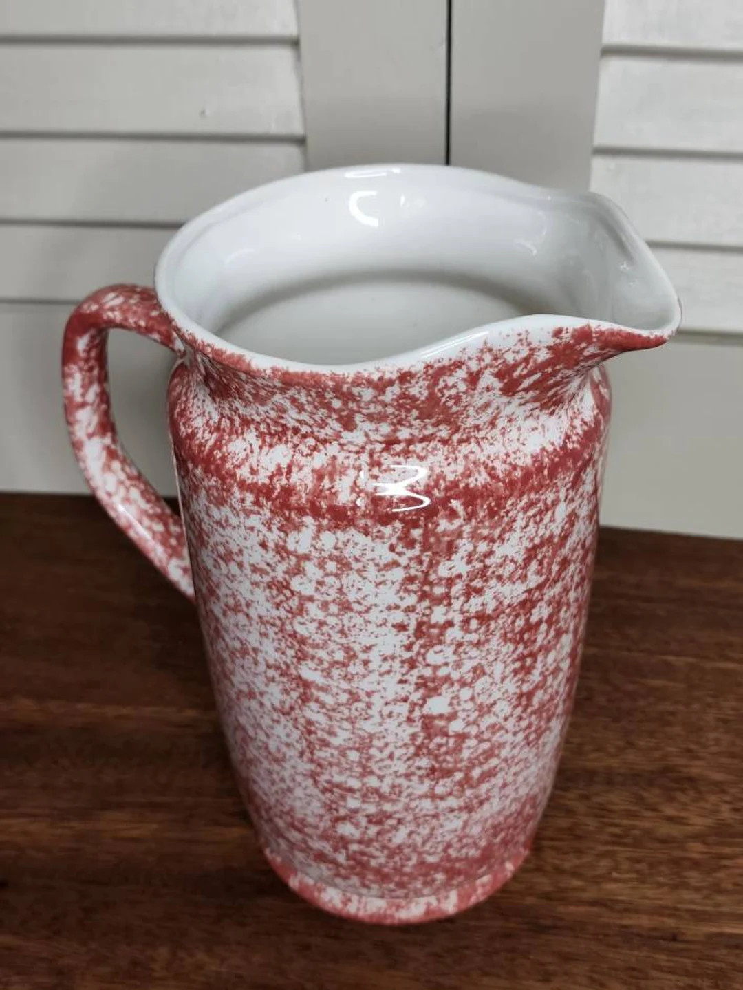 Vintage MANN SARATOGA Country Ware Red Spongeware Pitcher Spongeware Pitcher Vintage Red and Whit... | Etsy (US)