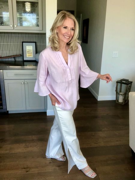 Are you looking for comfort and style to elevate your every day look? #ad 

This outfit from @soft_surroundings is it go to for those Spring and Summer days! I’m wearing the “Raisa Linen Blend Top” in Orchid Bloom, the “Arcadia Wide Leg Pant with side slits in Ivory Pearl, the “Belle Mode Haize Strappy Sandal” in Silver, and to finish it off I’m wearing the “Cassini Hoop Earrings” in Silver. @shop.ltk

Soft Surroundings offers an oasis of comfort and tranquility, with high quality products, that prioritize both style and relaxation. They are committed to offering exceptionally comfortable products, crafted from soft fabrics and design for effortless wearability with attention to detail.

I have linked all four pieces in my LTK Shop so you can shop directly from there. You can see the pieces below!

#LTKstyletip #LTKover40 #LTKshoecrush