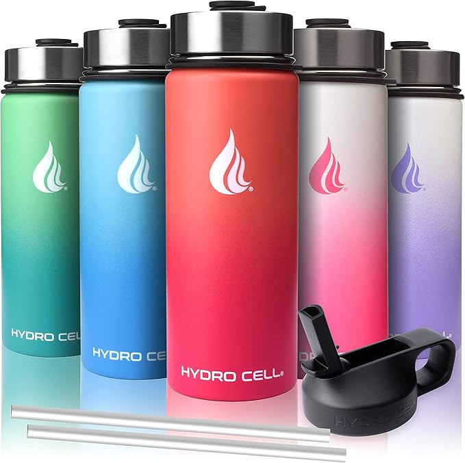 HYDRO CELL Stainless Steel Insulated Water Bottle with Straw - For Cold & Hot Drinks - Metal Vacu... | Amazon (US)