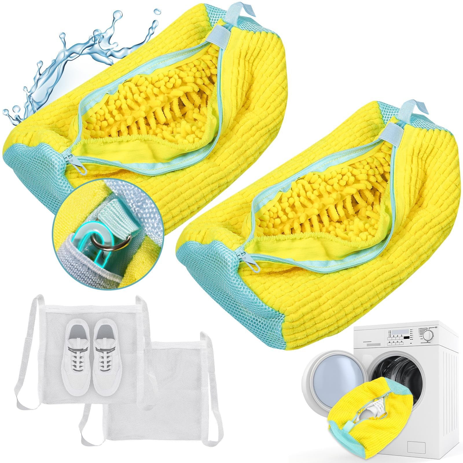 Shoe Washing Machine bag, Shoe Laundry Bag for Washer and Dryer, Include Dry Net Bag, Reusable an... | Amazon (US)