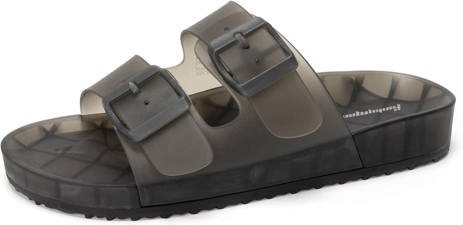 FUNKYMONKEY Women's Comfort Slides Double Buckle Adjustable EVA Flat Sandals | Amazon (US)