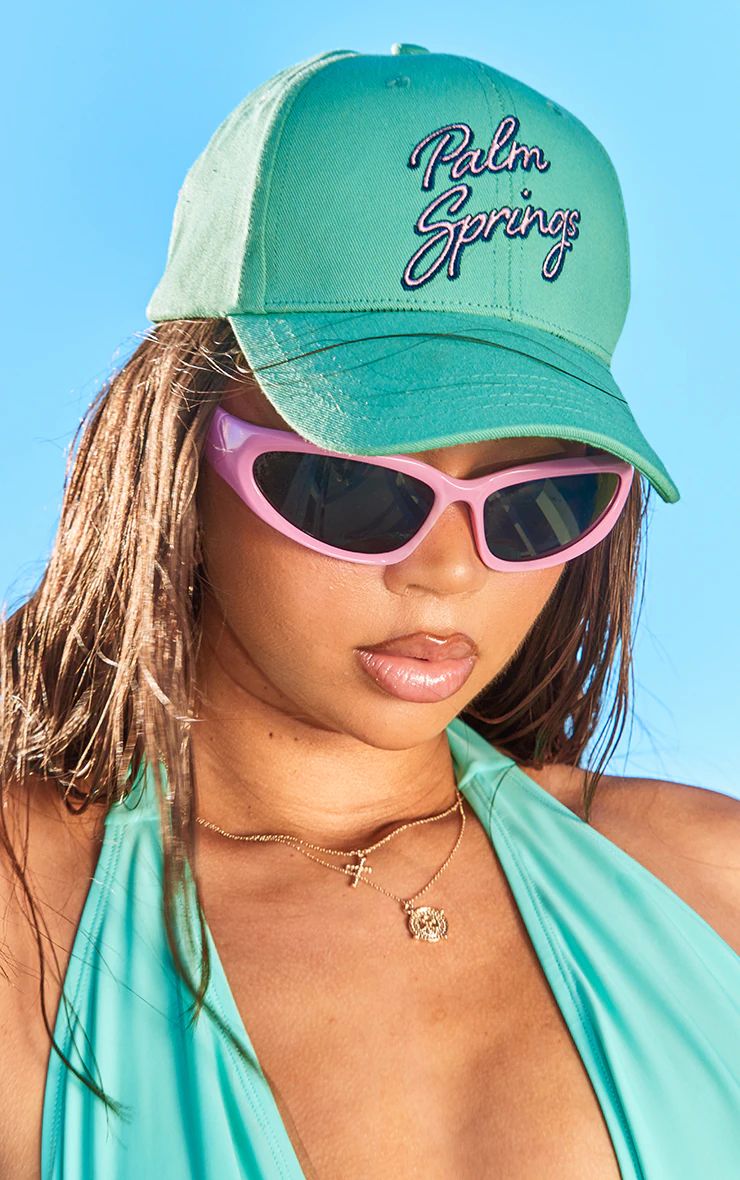 Green Palm Springs Cap | PrettyLittleThing US
