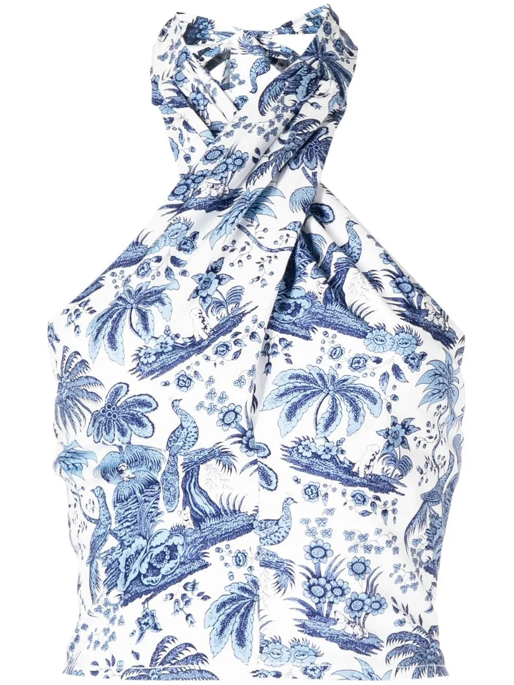 STAUD Kai botanical-print Halterneck Top - Farfetch | Farfetch Global