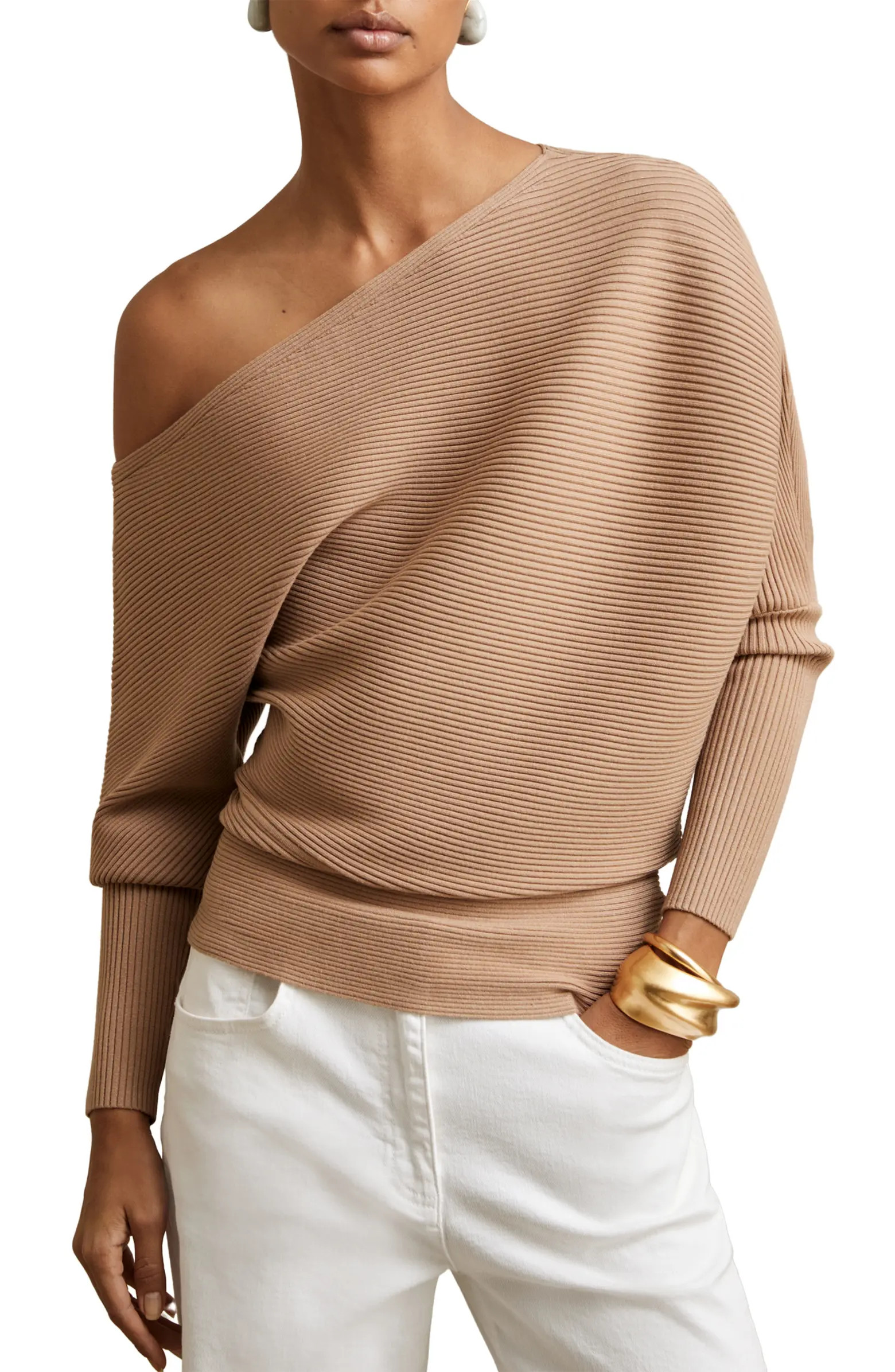 Lorna Off the Shoulder Rib Sweater | Nordstrom