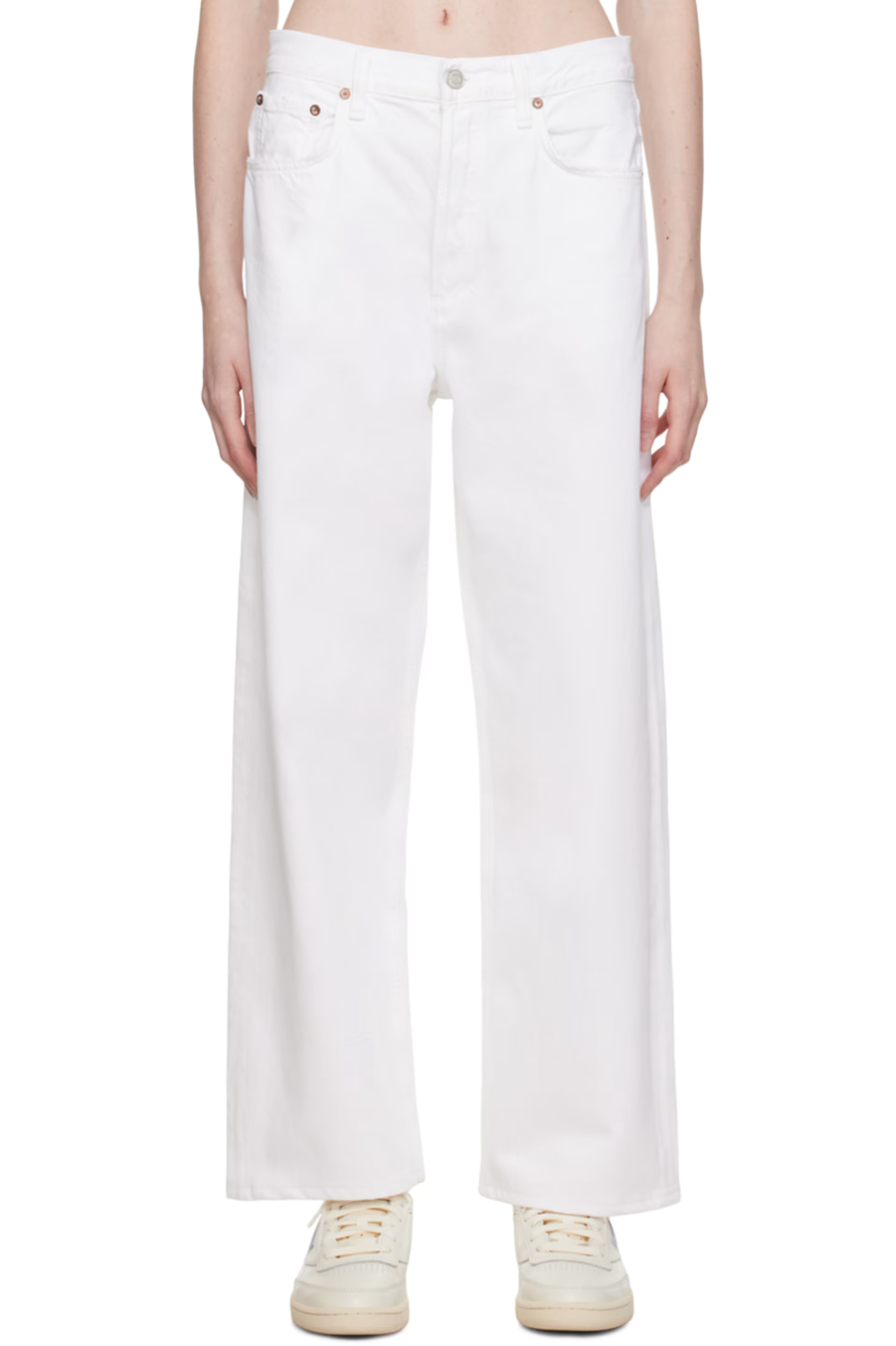 AGOLDE - White Slung Jeans | SSENSE