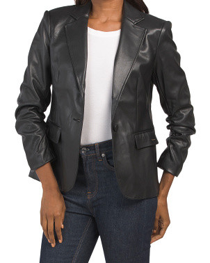 Faux Leather Blazer | TJ Maxx
