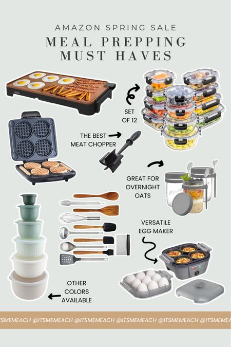 These meal prep must haves are all part of the Amazon spring sale! I’m eyeing up the electric griddle, egg maker large waffle iron for myself - they’re great for cooking in bulk!! Also, those prep bowls with lids come in a ton of other gorgeous colors! Click to shop. 

Amazon deals, Amazon sale, Amazon must haves, Amazon finds, Cooking, Meal Prepping 

#LTKfamily #LTKsalealert #LTKhome