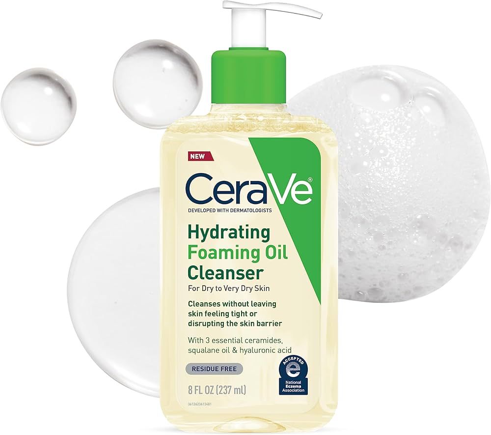 CeraVe Hydrating Foaming Oil Cleanser | Moisturizing Oil Cleanser for Face & Body with Squalane O... | Amazon (US)