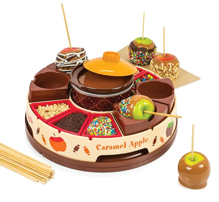 Nostalgia Chocolate & Caramel Fondue Pot, 25 Sticks, Fondue Machine with Decorating and Toppings ... | Amazon (US)