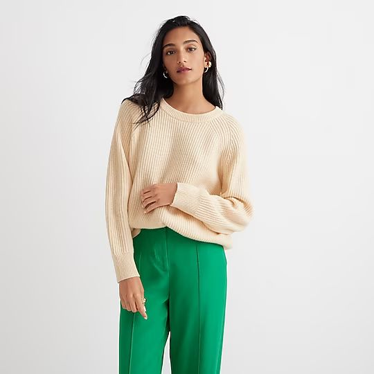 Ribbed cashmere oversized crewneck sweater | J.Crew US