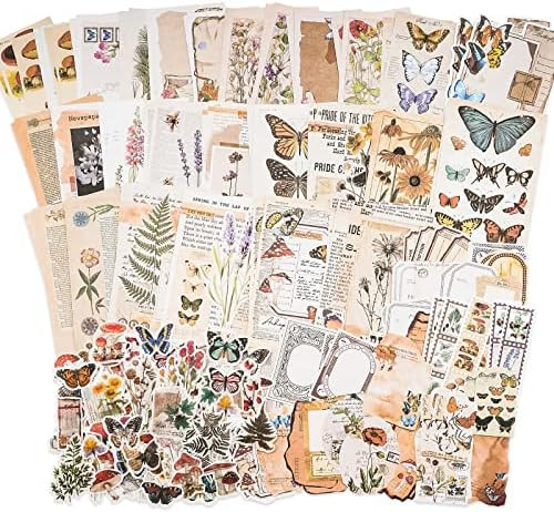 Knaid Vintage Scrapbook Supplies Pack (200 Pieces) for Junk Journal Bullet Journals Planners Bota... | Amazon (US)