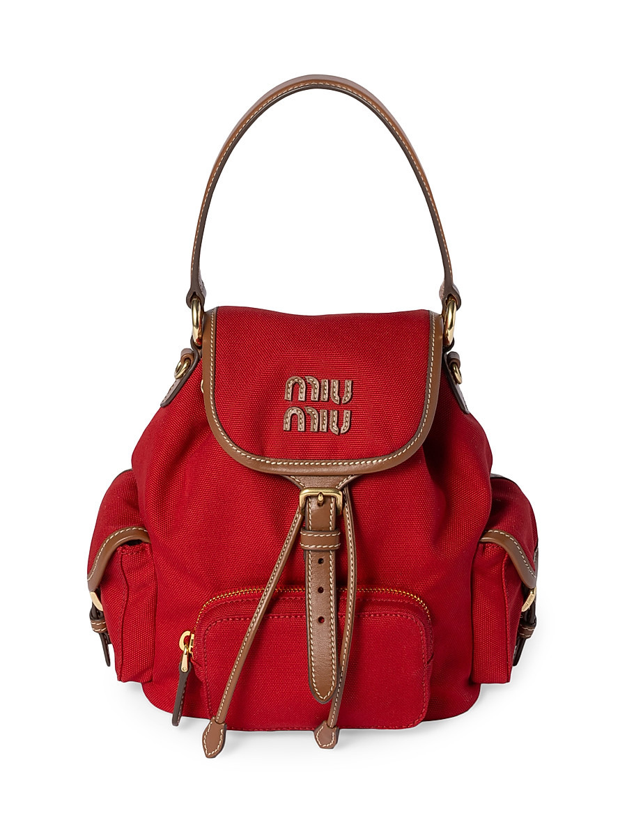 Women's Canvas and Leather Backpack - Red | Saks Fifth Avenue