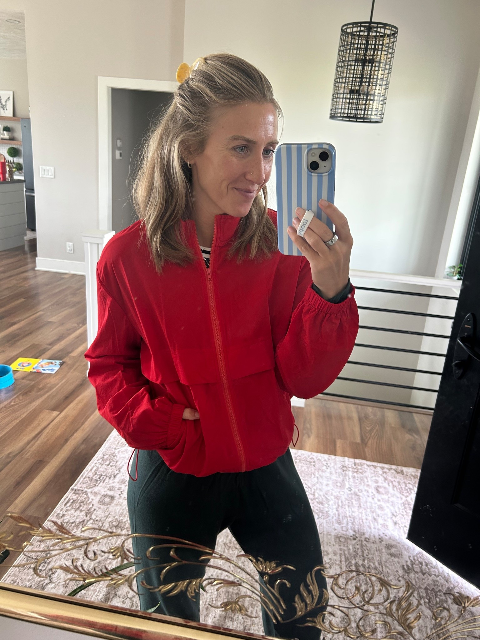 Red windbreaker - size medium! 

#LTKSeasonal #LTKootd #LTKSaleAlert