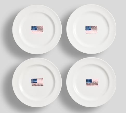 Cabana Melamine Salad Plates, Set of 4 - Stone | Pottery Barn (US)