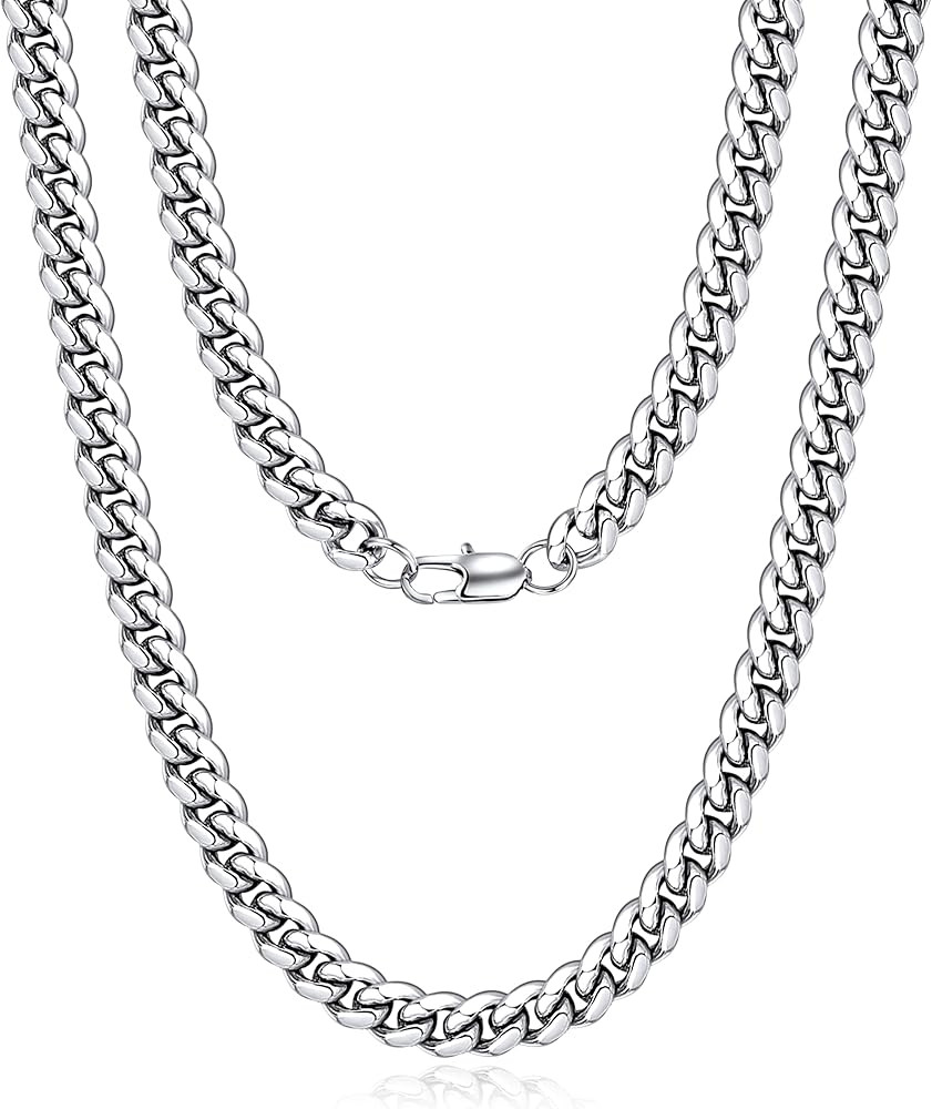 Jewlpire Cuban Link Chain for Men, Silver/Gold Chain for Men Women, 4mm/6mm/10mm Mens Necklace, 1... | Amazon (US)
