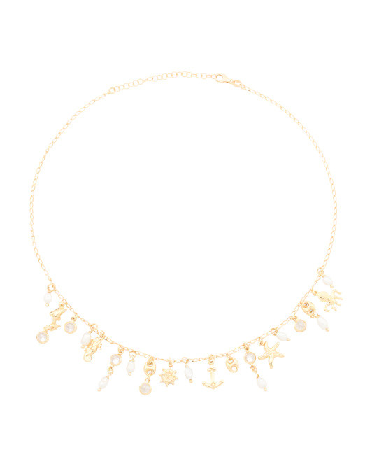 Made In Italy 18kt Gold Plated Charm Necklace | TJ Maxx