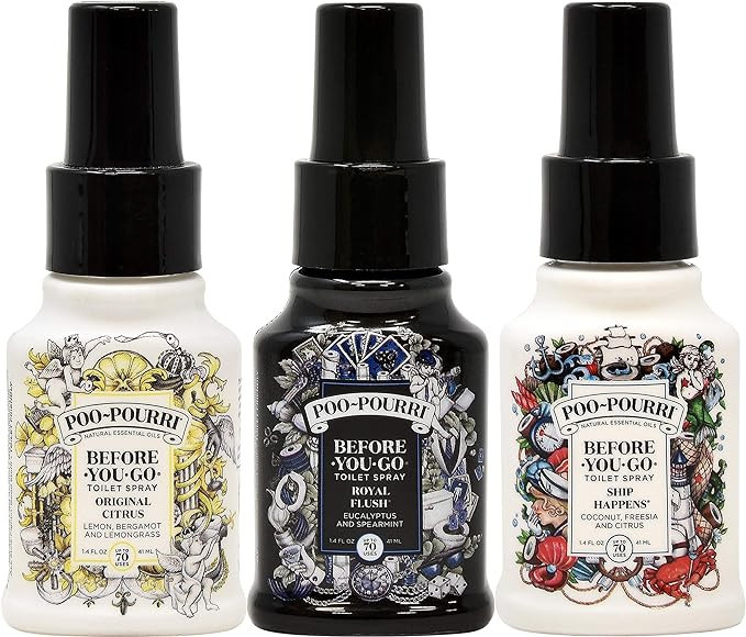Poo-Pourri Before You Go Toilet Spray Original Citrus, Royal Flush and Ship Happens 1.4 Ounce Bot... | Amazon (US)