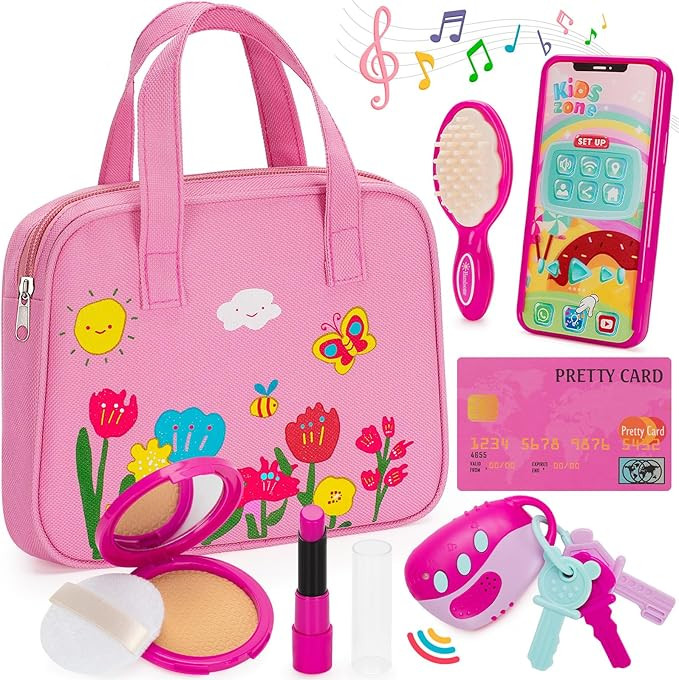 Officygnet Play Purse Toy for Girls 1 2 3 Years Old, Toddler Purse Girl Toys with Pretend Makeup ... | Amazon (US)