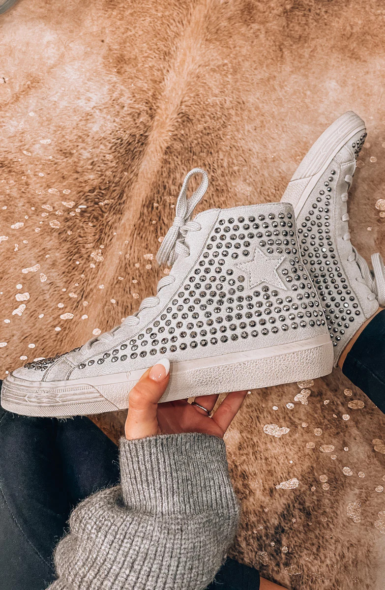 Rania Silver High Top Star Sneaker | Apricot Lane Boutique