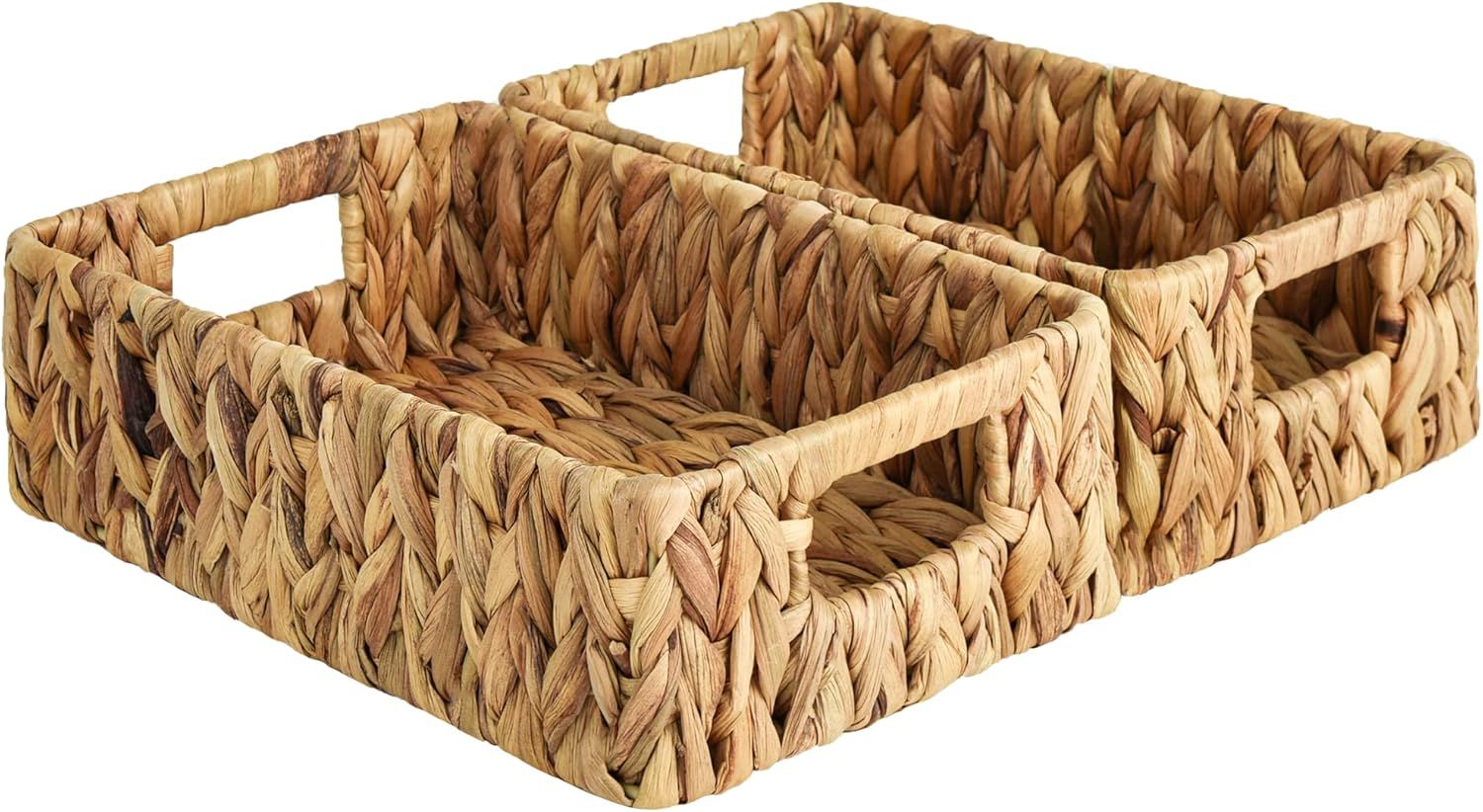 StorageWorks Water Hyacinth Baskets, Small Wicker Baskets for Organizing in Kitchen and Bathroom,... | Amazon (US)